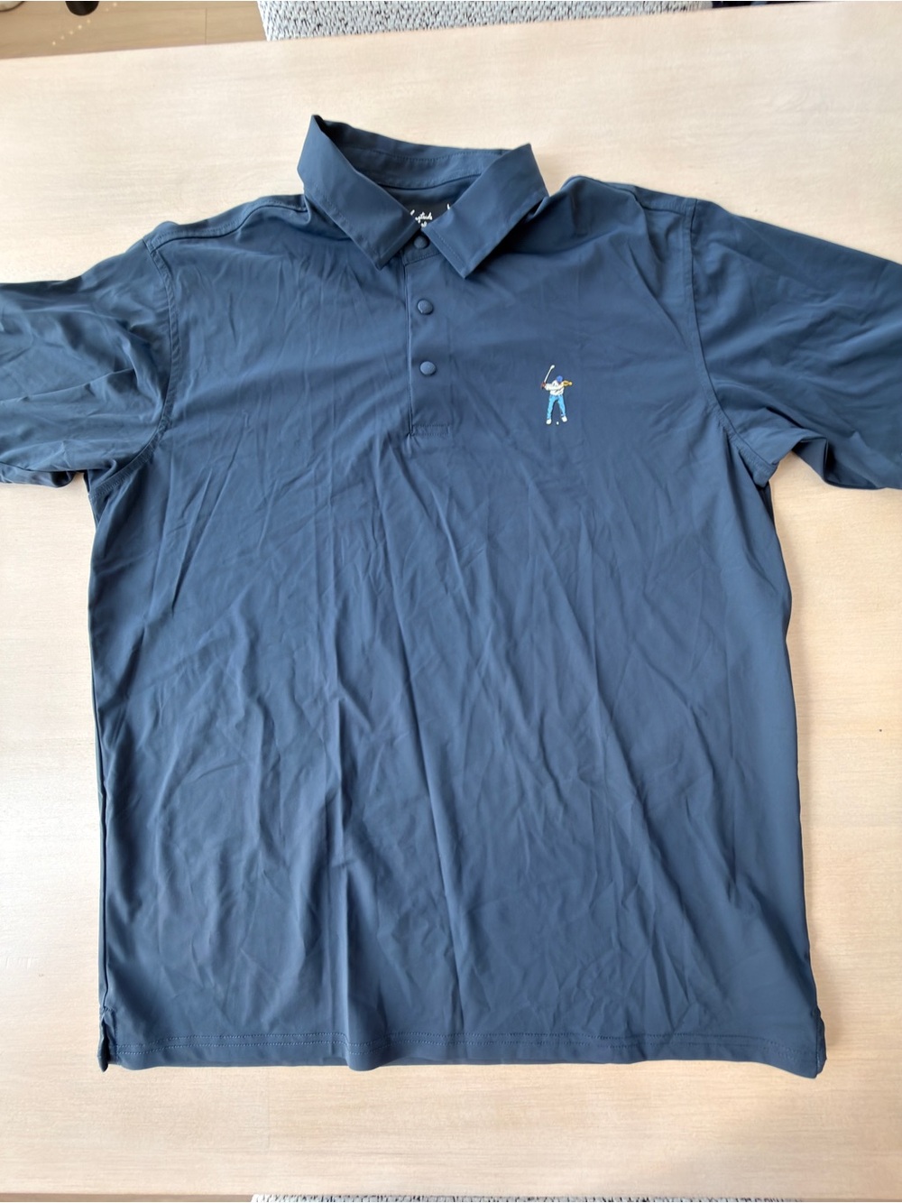 Eastside Golf Men's Navy Polo Shirt with Golfer Embroidery - Large